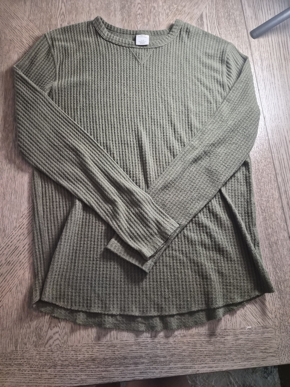Urban Outfitters Olive Waffle Knit Crewneck Sweater